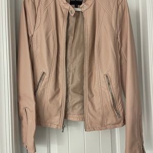 Pink express leather blazer